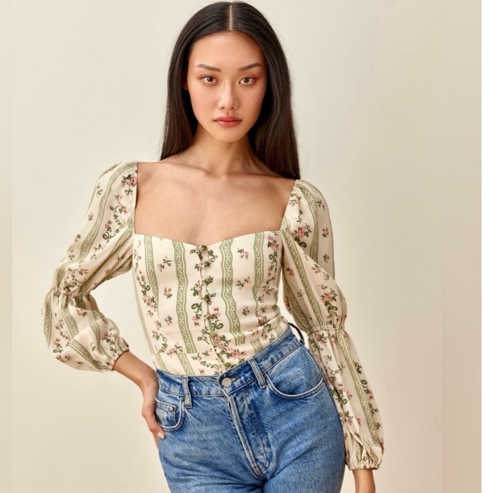 Reformation Cera Top In Heath Size 10